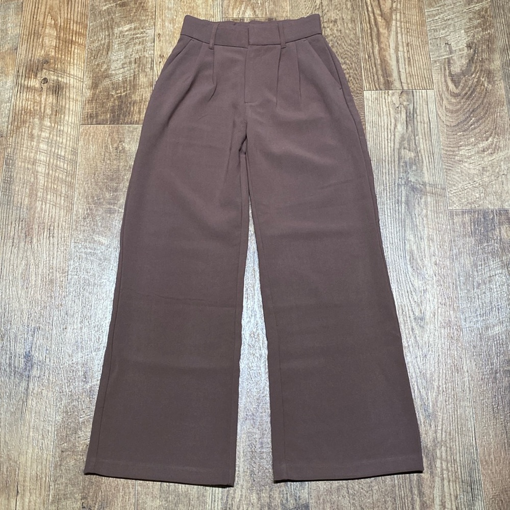 Brown wide leg trousers